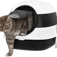 PawHut Cat Litter Box - Covered, High Sides, Air Freshener, Two-Way Entrance, Foldable, Easy Clean, White & Black