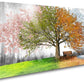 Canvas Prints Wall Art Decor Large Four Seasons Tree Picture 1 Panel Spring Summer Autumn Winter Tree Painting Artwork for Dining Room Kitchen Home Decor Stretched and Framed Ready to Hang