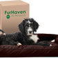 Furhaven Pillow Dog Bed for Large/Medium Dogs w/ Removable Bolsters & Washable Cover - Quilted Sofa - Coffee, Large