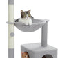Cactus Cat Tree Cat Scratching Post 40" Cat Tower with Large Metal Carpet Hammock, Cat Scratching Post for Indoor Cats with Condo& Dangling Ball, Grey