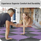 AIRHOP Upgraded 0.79" Extra Thick 48 Sq Ft High-Density Eva Foam Exercise Gym Mats, 12 Pcs Large Interlocking Puzzle Floor Tiles (24"x24") for Home Gym, Black&Purple