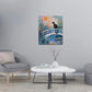 Quorin Black Cat Wall Art Water Lily Sunset Pictures Cat Wall Decor Impressionism Canvas Print Painting Artwork for Bathroom Living Room Bedroom 20"x24"