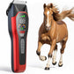 Horse Clippers,Quiet 2-Speed Horse Grooming Clippers,Rechargeable Pet Shaver for Matted Long Hair,Cordless Wide-Blade Powerful Horse Trimmer Kit for Thick Coat #066 Red