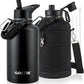 COKTIK 64oz Half Gallon Water Bottle - Triple Insulated Stainless Steel Flask, 48hr Cold Retention, Leakproof & BPA-Free, Large Water Jug for Gym, Hiking, Camping, Outdoor Sports (Midnight)