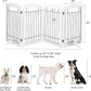Spirich Free Standing Foldable Wire Pet Gate for Dogs, 80 inches Extra Wide, 30 inches Tall 4 Panels Dog Gate for the House, Doorway, Stairs, Pet Puppy Safety Fence,Set of Support Feet Included, White