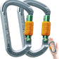 SOB Auto Locking Climbing Carabiner Clips,Heavy Duty Asymmetrical Carabiner Connector Used for Rappelling Gear Rescue Outdoor Projects Dog Leash