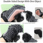 Dual Sided Pet Grooming Glove with Rubber Paw - 2-in-1 Grooming Glove | Fun Dogs & Cats Grooming Tool for Brushing, Massaging, and Scrubbing | Chenille Fabric Side Acts as Pet Bathing(Green)