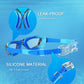 Kids Swim Goggles, Swimming Goggles for Kids with Nose Clip, Earplugs, Nose Bridge for Age 3-15
