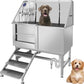 50" Dog Bathing Station, Professional Dog Washing Station Stainless Steel Dog Grooming Tub for Home,Equipped with Three Anti-Slip Steps, Removable Door, Pet Wash Station for Pet (50" Left ramp)