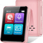 MP3 Player with Bluetooth, 1.8 inch Screen Portable Music Player with Speaker, FM Radio, Recorder, Expansion to 512GB, Pink with 32GB Micro SD Card