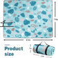 PY SUPER MODE Extra Large Waterproof Picnic Blankets 83x79 Inches - 5 Layer Outdoor Picnic Mat for Beach Camping Park Lawn, Windproof Anchor System with Stakes, Foldable Blue&Green