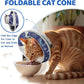 Breathable Air Mesh Cat Cone Collar Soft to Stop Licking, Adjustable, Foldable Lightweight Kitten Cones After Surgery Recovery for Cats & Kittens (Star Blue, M)