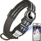 Reflective Dog Collar with Apple AirTag Holder & QR Code Pet ID Tag,Soft Nylon Adjustable Dog Tracker Collar with Safety Lock for Medium Dogs(Black, M)