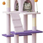 MWPO Flower Cat Tree for Indoor Cats, 63.8 Inches Multi-Level Cat Tower with Sisal-Covered Scratching Posts, Padded Platform, Hammock, Dangling Toys, Stable Cat Condo Pet Play House