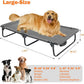 Dog Elevated Bed Foldable Portable Raised Bed Camping cot Outdoor Summer Dog Bed (Large, Grey-Textilene)