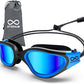 Swim Goggles, Polarized Adult Swimming Goggles Bungee Strap No Hair Pulling Anti-fog Pool Goggles for Men Women