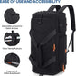 Gym Bag for Men and Women with Shoe & Laptop Compartment, 3-in-1 Sports Travel Duffel Bag Anti-Theft Weekender Carry-On Backpack for Airplane & Workout, Overnight Travel Bag,35L (Black, Medium)