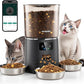 Automatic Cat Feeder for 3 Cats, 6L/25 Cups Smart WiFi Pet Feeder, Strong Anti-Jam System, Dual-Effect Desiccant Cat Food Dispenser, with 10S Voice Recorder for Cats and Small Dog(Black)