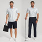 Golf Shirts for Men - Moisture Wicking Short Sleeve Performance Sport Casual Striped Collared Mens Polo Shirt