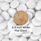 2LB White Flat Glass Marbles for Vases, Gemstone Beads Vase Filler Decorative Glass Pebbles for Fish Tank, DIY Crafts, Aquarium Decor Rocks