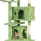 FDW Cat Tree 70in Cat Tower Multi-Level Durable Cat Scratching Post & Cozy Fun Cat Jumping Platform Space Saving Cat Condo Pet Play House for Indoor Cats,Green