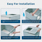 Cat Litter Box with Litter Mat and Scoop, Large Foldable Litter Box with Lid, Front Entry Top Exit Kitty Box, Odor Control, Easy to Clean (Blue)