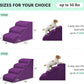 Dog Steps for Small Dogs, 4-Step Dog Ramp and Stairs for High Beds and Sofa, Non-Slip Pet Stairs Removable and Easy to Clean Cover, Purple