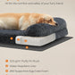 Feandrea Dog Bed, Orthopaedic Dog Sofa Bed for Medium and Large Dogs, Waterproof Ped Bed with Removable Washable Cover, 42 x 31.5 x 9 Inches, Dark Gray UPGW233G02