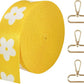 Printed Flower Nylon Webbing with Buckle 1 1/2 inch 6 Yards Yellow Heavy Duty Patterned Fabric Webbing Luggage Handle Jacquard Ribbon for Backpack Bags-Decorative Supplies-Clothing-Sewing-DIY Crafts