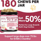 Glucosamine for Dogs - Joint Supplement for Dogs with Chondroitin, MSM, Omega 3, Hemp, Turmeric for Dog Joint Pain Relief, Dog Joint Supplement with Calcium Support Cartilage & Bone Health, 180 Chews