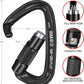 BEIFENG 25KN Auto Locking Carabiner - UIAA Certified Heavy Duty Climbing Carabiners for Rock Climbing, Camping, Rappelling, Hunting, Rescue Equipment - Professional Carabiner Clips (Black)