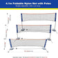 Portable Height Adjustable Badminton Volleyball Tennis Net Set Multi-Purpose Sports Equipment with Poles Stand and Carry Bag for Kids Adult Outdoor Exercise