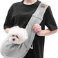 CUBY Dog and Cat Sling Carrier, Hands Free Reversible Pet Papoose Bag, Soft Pouch Adjustable, Suitable for Puppy Cats for Outdoor Travel (Grey, M-Adjustable Strap)