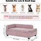 AFBKSS&BB Pet Sofa with Hidden Storage for Puppy and Cat,Linen Fabric Dog Sofa,Cat Couch with Wooden Frame (Pink)