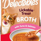 Hartz Delectables Savory Broths Tuna & Salmon Lickable Wet Cat Treats, 12 Count