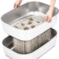 Stainless Steel Sifting Litter Box with Lid, Metal Litter Pan with Scoop for Big Cats Multi Cat, Extra Large Cats Litterbox Odor Control, Easy Clean (23*16.5*16.5inch-with Enclosure, X-Large)
