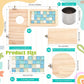 Set of 9 Wooden Hamster Cage Platform Chinchilla Ledges and L Shaped Round Hole Rat Cage Accessories with Cooling Standing Board Food Cup for Squirrel Gerbil Guinea Pig Small Animal