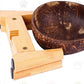 Raised Dog Bowl for Small Dog - Elevated, Ants-Off Stand, Real Coco Bowl, Height 5-inch, 33-oz Dish Capacity - Coconut/Bamboo Natural Calming Effect