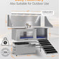 POLIMO Dog Washing Station, LED Professional Stainless Steel Dog Bathing Station 61", Dog Grooming Tub for Large, Medium & Small Dog - with Window, Ramp, Drawer, Floor Grate & Faucet (Right RAMP, 61")
