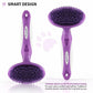 Round Bristle Pet Brush for Dogs and Cats - Soft Dog Brush for Grooming Short or Long Hair - Gentle Tool for Sensitive Skin Removes Dander, Dirt, and Detangles (Purple)