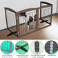 ZJSF Freestanding Dog Fence Indoor, Foldable Dog Gate for Doorways, Stairs or Hallways, Sturdy Wood Extra Wide Pet Gate with Support Feet for The House, Brown, 32 "Height-4 Panels