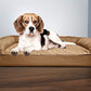 Furhaven Orthopedic Dog Bed for Medium/Small Dogs w/ Removable Bolsters & Washable Cover, For Dogs Up to 35 lbs - Quilted Sofa - Toasted Brown, Medium