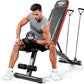 Adjustable Weight Bench, Workout Bench with Adjustable Headrest for Full Body Workout, Fast Folding 660LBS Stable Weight Bench for Men Women Versatile Workouts and Workout Bench for Home Gym (Black)