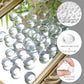 FUTUREPLUSX 1Lb Flat Glass Marbles, Clear Flat Gems Transparent Aquarium Pebbles Vase Filler Beads Table Scatters