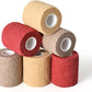 WePet Pet Wrap, Self-Adhesive, Only Sticks to Itself, Non-Woven Tape for Dog Legs, Paws, Wounds, First Aid Cohesive Gauze for Horse, Cat, Bird, Animal, 6 Rolls, 2 Inch, Solid Color A