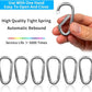 30PCS Aluminum Carabiner Clips, 2" D Shape Spring Snap Hooks Carabiner with 30PCS Keyring Keychain Hook