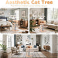 63-inch Modern Cat Tree, Luxury Cat Tower with Scratching Post, Unique Cat Condo with Hammock, Heavy Duty Kitty Climbing Tree for Indoor Cat, Wooden Kitty House for Small Medium Large Cats