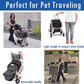 HPZ-PR America Pet Rover Lite Premium Light-Weight Dog/Cat/Pet Stroller Travel Carriage with Convertible Compartment/Aluminum Frame for Small & Medium Pets (Gray 2nd-Gen.)