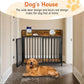 Dog Crate Furniture End Table with Table Guardrail, Heavy Duty Large Dogs Cage, 42 Inch Dog Kennel, Medium Large Dogs House Decorative Pet Crate Indoor