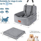 Dog Car Seat for Small Dogs Under 30lbs,Comfy & Safe Travel Bed with Washable Cover,2 Clip-On Safety Leashes and Pockets,Anti-Slip Base,Easy to Install(Grey)